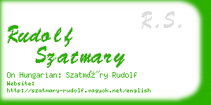 rudolf szatmary business card